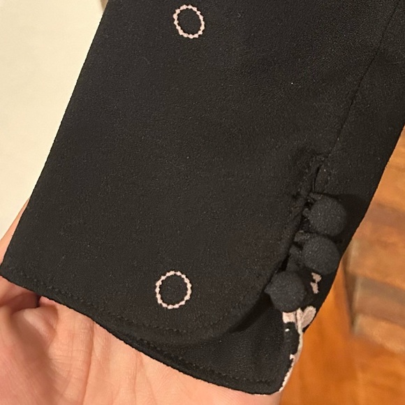 NWT FREE PEOPLE Black Floral Mini “Night Combo” Sunshadow Dress Size 4 - Picture 12 of 14